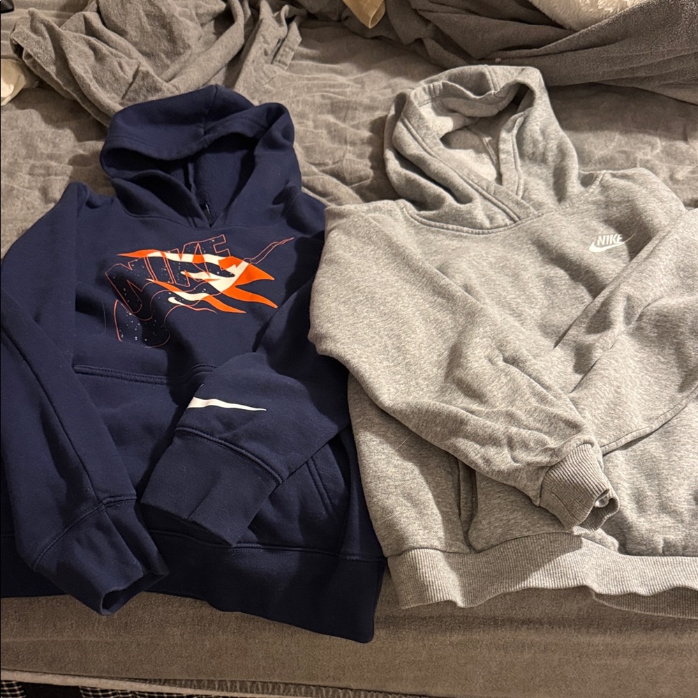 Nike Navy and Gray Hoodies